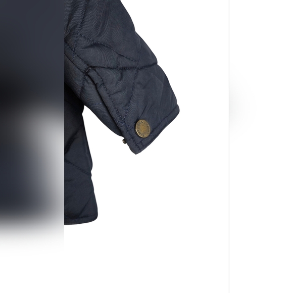 Toddler Polo Ralph Lauren Quilted Jacket 18M Navy Brown Corduroy Collar - Picture 3 of 9